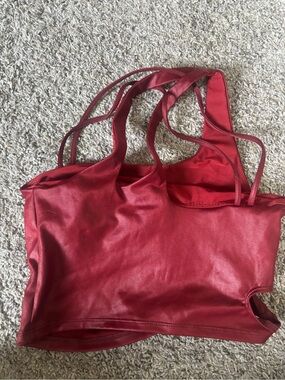 FP Movement by Free People Burgundy Satin Sports Bralette